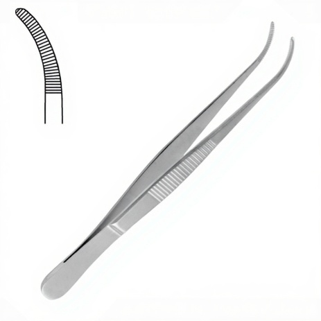 Anatomical forceps, narrow curved, 11.5 cm - Image 1